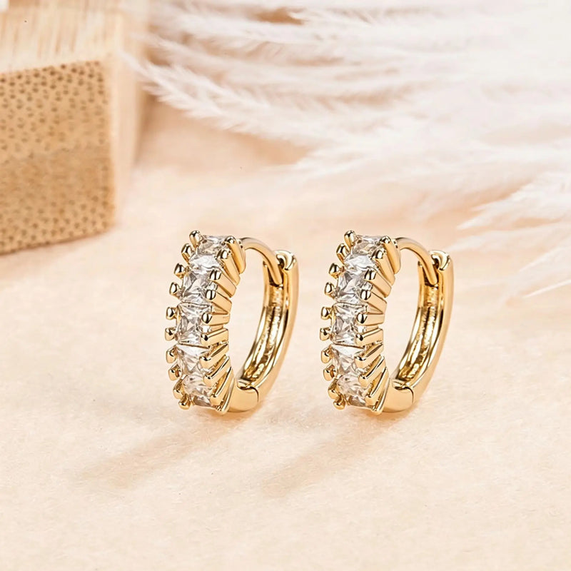 Cubic Zirconia Hoop Earrings