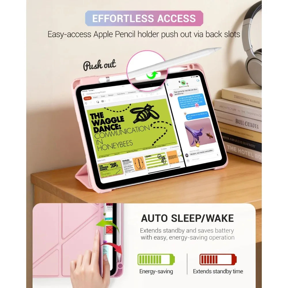 Magnetic Foldable Stand Case for iPad with Auto Wake/Sleep