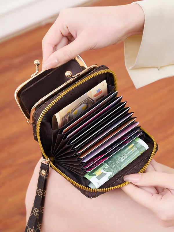 Vintage Accordion Wallet with Wristlet Strap