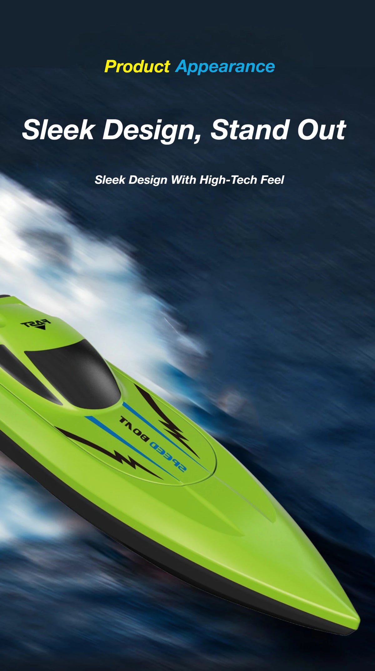 High-Speed Remote Control Boat with Dual Propellers