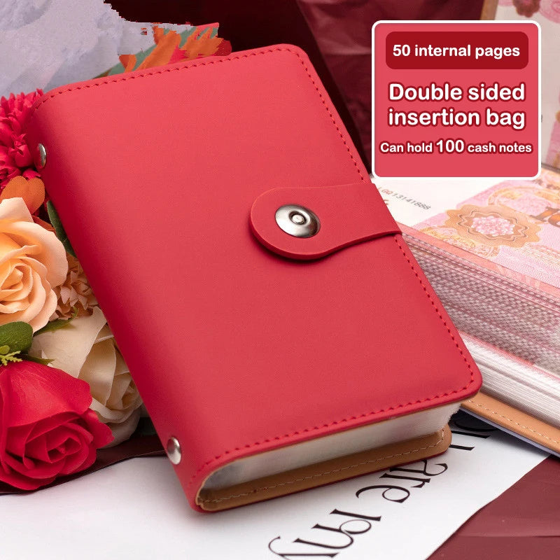 PU Leather Cash Envelope Budget Binder