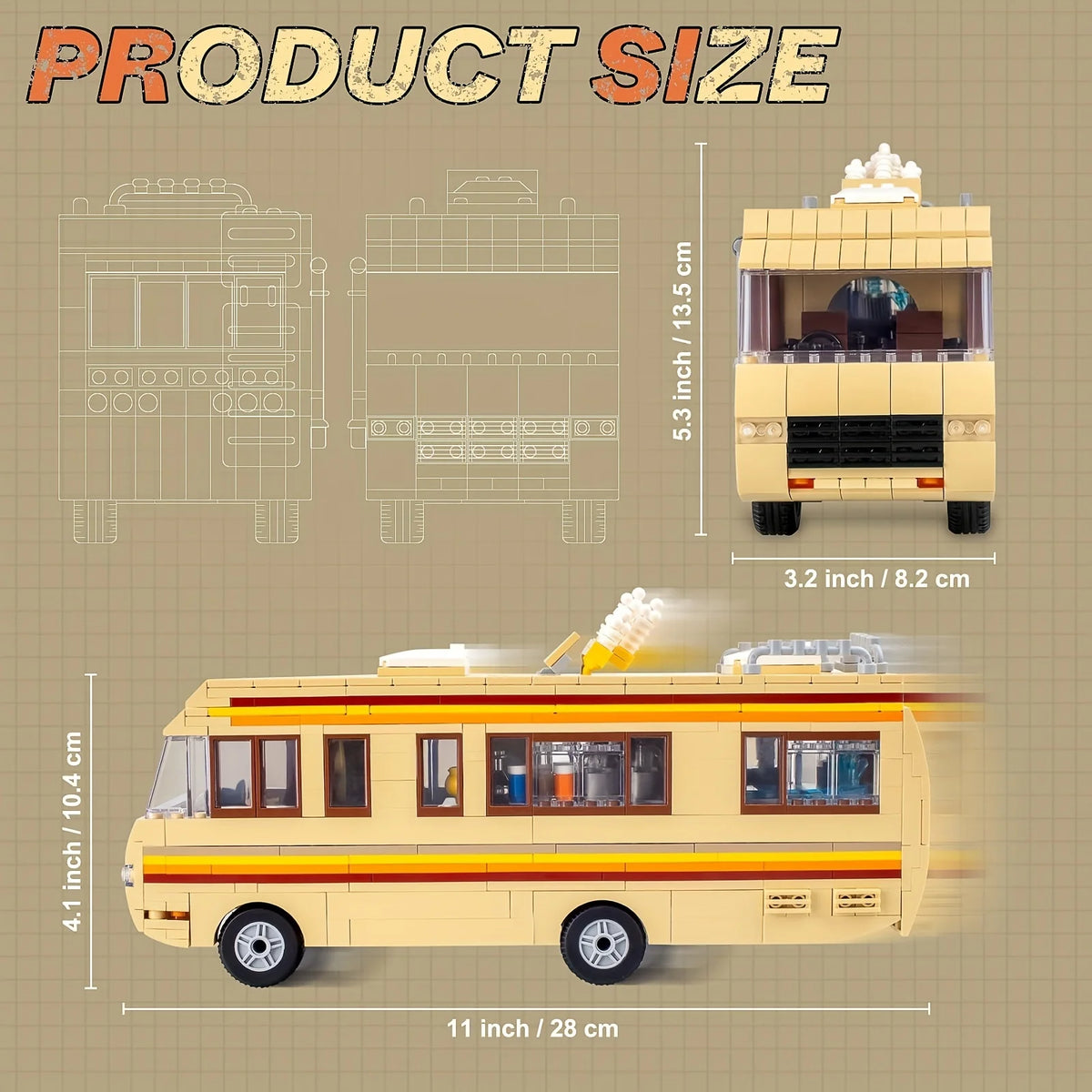 Building Block RV Set - 986 Pieces, DIY Collectible Model