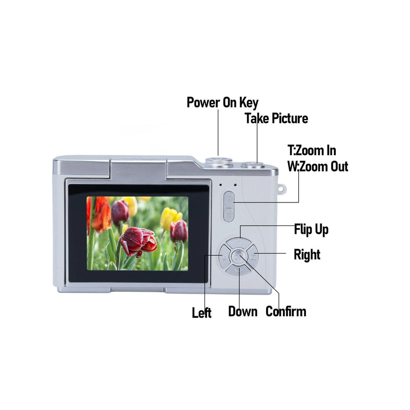 48MP Digital Camera with Flip Screen and LED Light