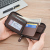 Men's Vintage PU Leather Wallet with Woven Tape Accent