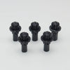 A set of five black replacement drivers for a Battling Top, packaged together.