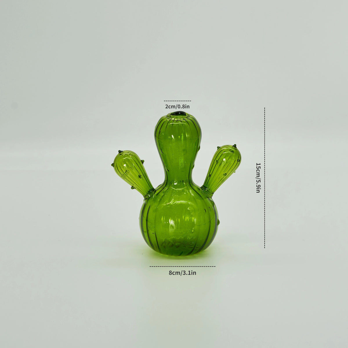 Cactus-Shaped Glass Vase for Tabletop Décor