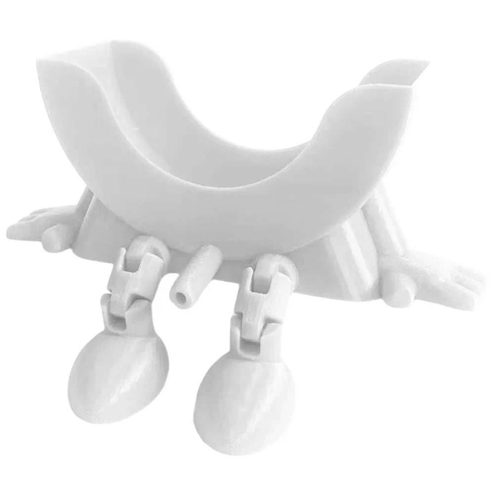 White 3D sponge holder with a hanging design for kitchen sink