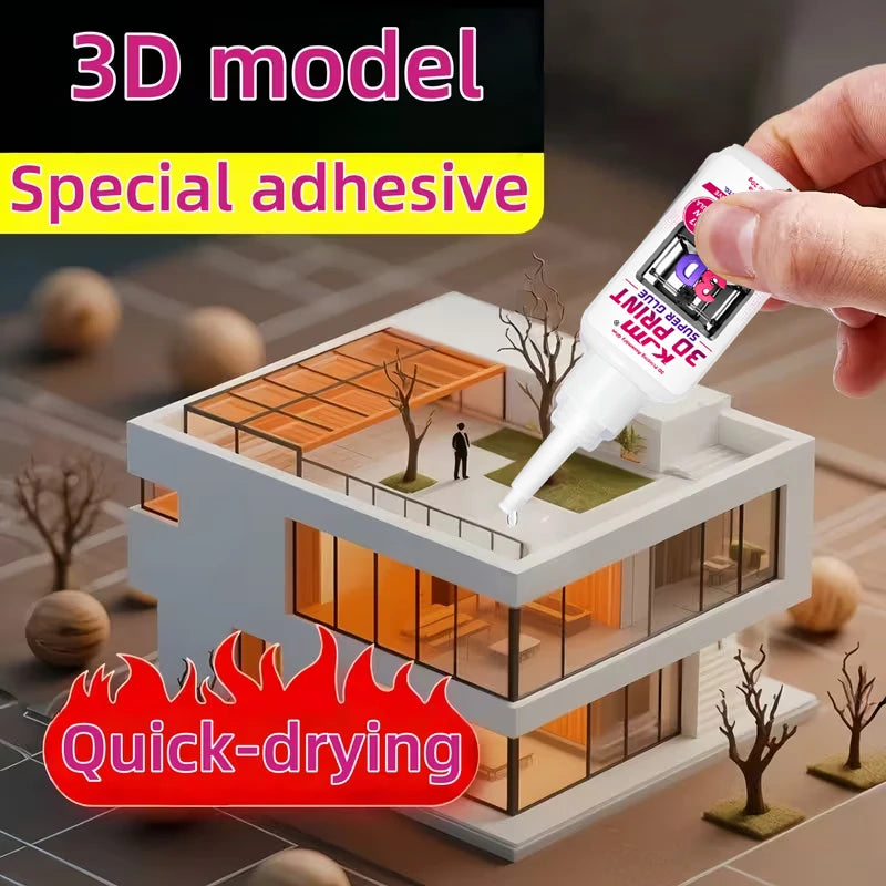 Strong Fast-Curing 3D Printing Glue for PLA ABS TPU PETG
