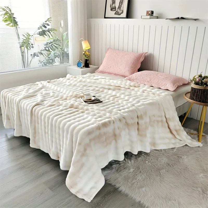 Couverture en fausse fourrure ultra-douce