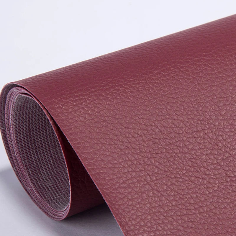 Roll of maroon self-adhesive PU leather repair patches