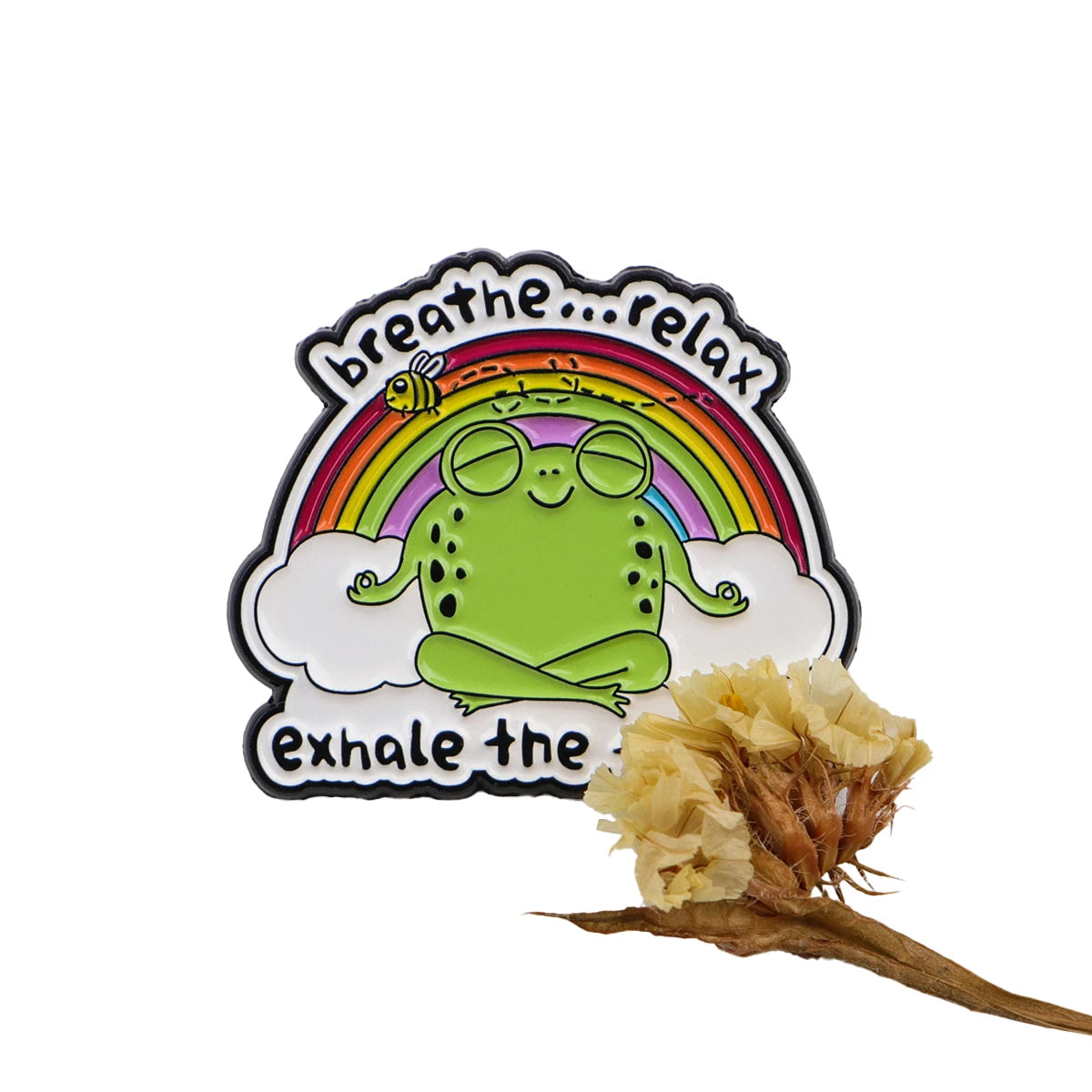 Cute Frog Enamel Pin with Sarcastic Quote
