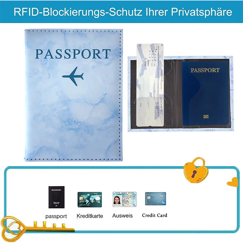 Classic Vintage Leather Passport Holder with Card Slots