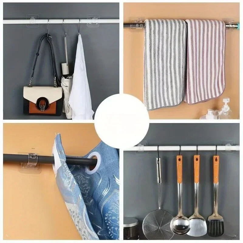 No-Drill Adhesive Curtain Rod Holders