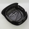 Black plastic cover for a Dodge SRT steering wheel with an emblem.