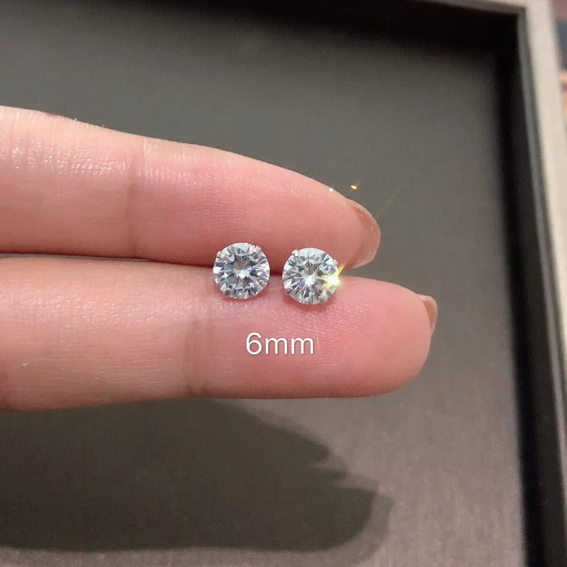 Tiny Clear Crystal CZ Stud Earrings in 925 Sterling Silver