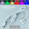 A white LED light board with a colorful gradient display and a detachable USB connector and touch switch.