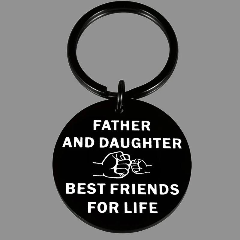 Heartfelt Dad Keychain - Unique Birthday & Christmas Gift for Father from Daughter,Father Best Friends For Life Message,Love