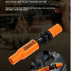 Orange All-Top accessories tire pressure deflator kit shown next to a vehicle in an off-road setting.