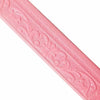 Pink 3D foam wall trim border sticker with ornate scroll design for skirting line decor