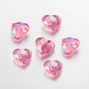 Twenty pink acrylic heart-shaped beads for jewelry making