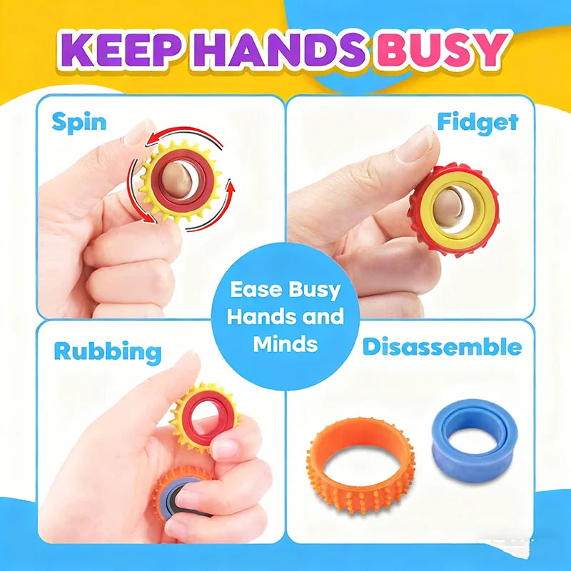 Spinning Sensory Ring Fidget Toy for Kids and Adults