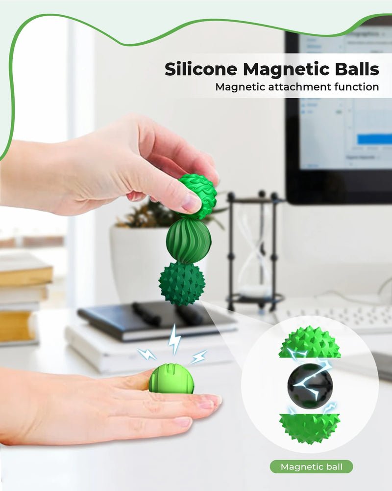Silicone Magnetic Fidget Balls - 4 Pack