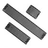 Several flat Surform shaver blades for smoothing and shaping, arranged in various orientations.