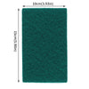 A rectangular teal microfiber kitchen scrub sponge measuring 10cm by 15cm.