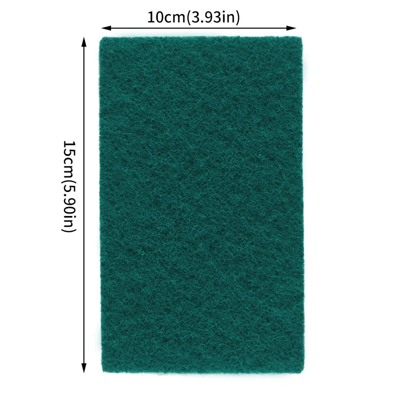A rectangular teal microfiber kitchen scrub sponge measuring 10cm by 15cm.