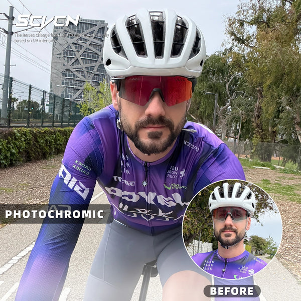 Photochromic Cycling Sunglasses with UV400 Protection