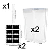 A clear airtight storage box for filament with a lid and separate filament holders.