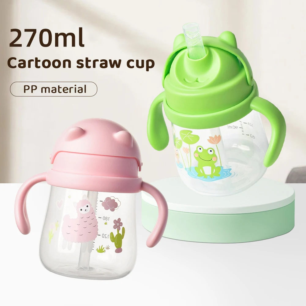 Baby Training Cup with Straw and Easy-Grip Handles