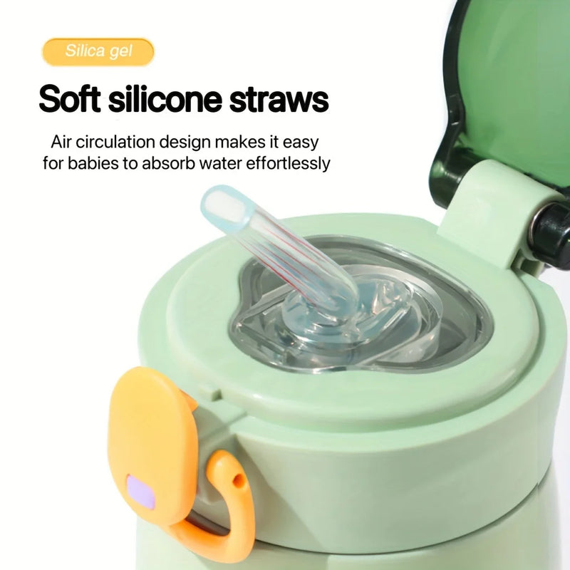 Minimalist Insulated Water Bottle with Pop-Up Straw Lid