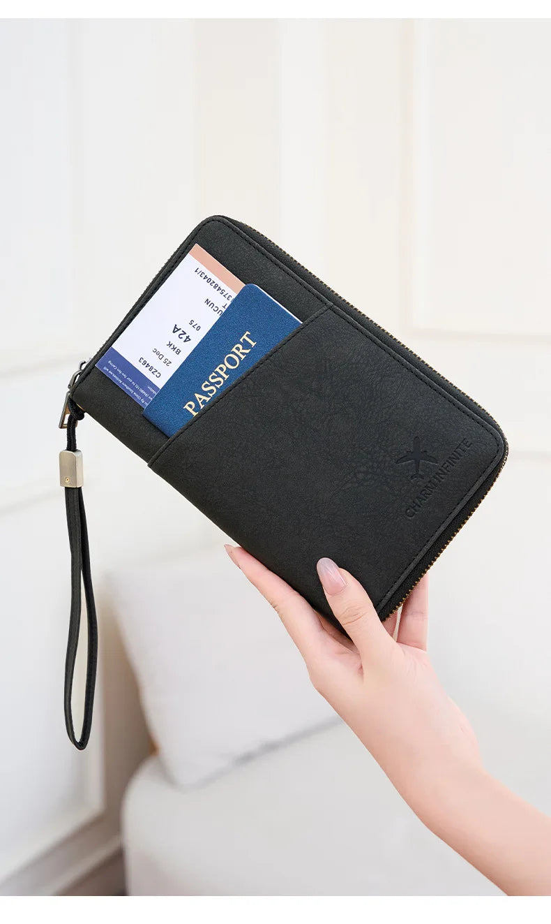 RFID Blocking Travel Passport Holder and Document Organizer