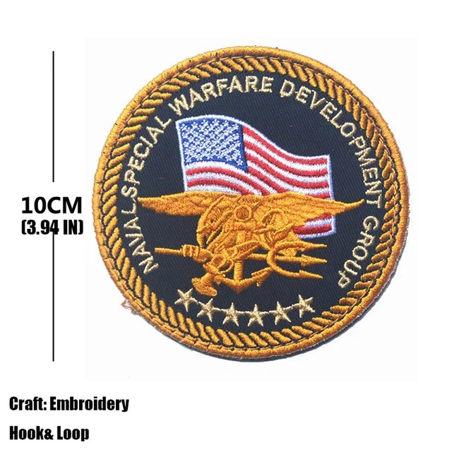 Embroidered Tactical Patch with Hook and Loop Backing