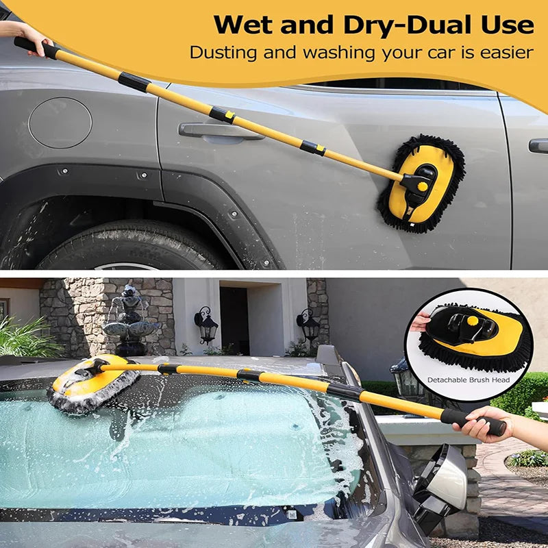 Telescoping Car Wash Mop with Soft Chenille Brush Head