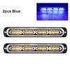 Two blue LED light bars for warning applications shown against a dark background.