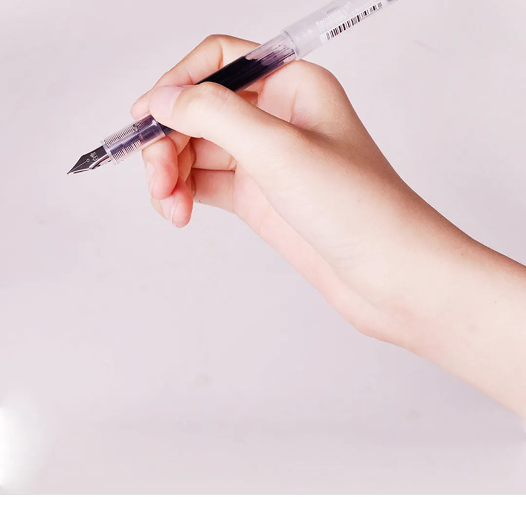 Fine Point Disposable Fountain Pens with Stainless Steel Nib (8-Pack, Assorted Colors)