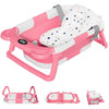 Collapsible Baby Bathtub with Thermometer and Floating Cushion