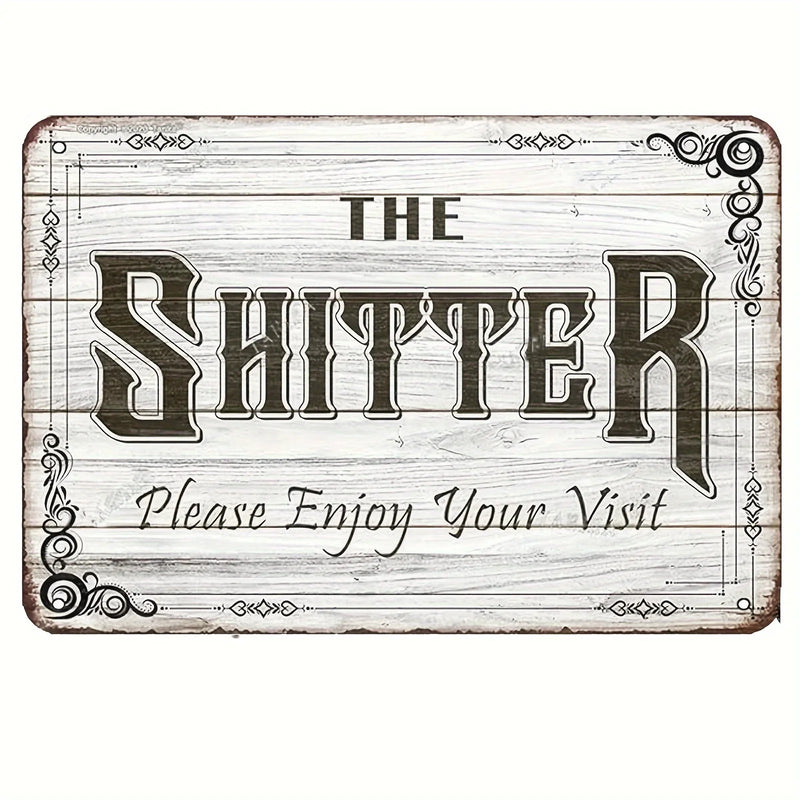 Vintage Metal Bathroom Sign - "This Is A Bathroom, Not An Internet Cafe"