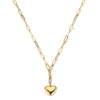 Stainless Steel Paperclip Chain Heart Pendant Necklace