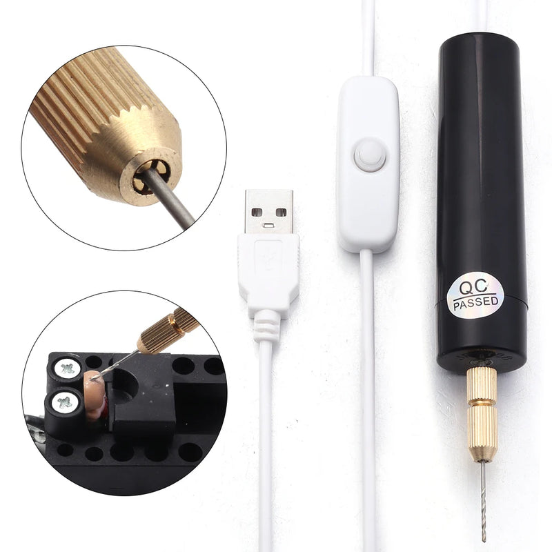 Taladro eléctrico mini USB para manualidades de precisión
