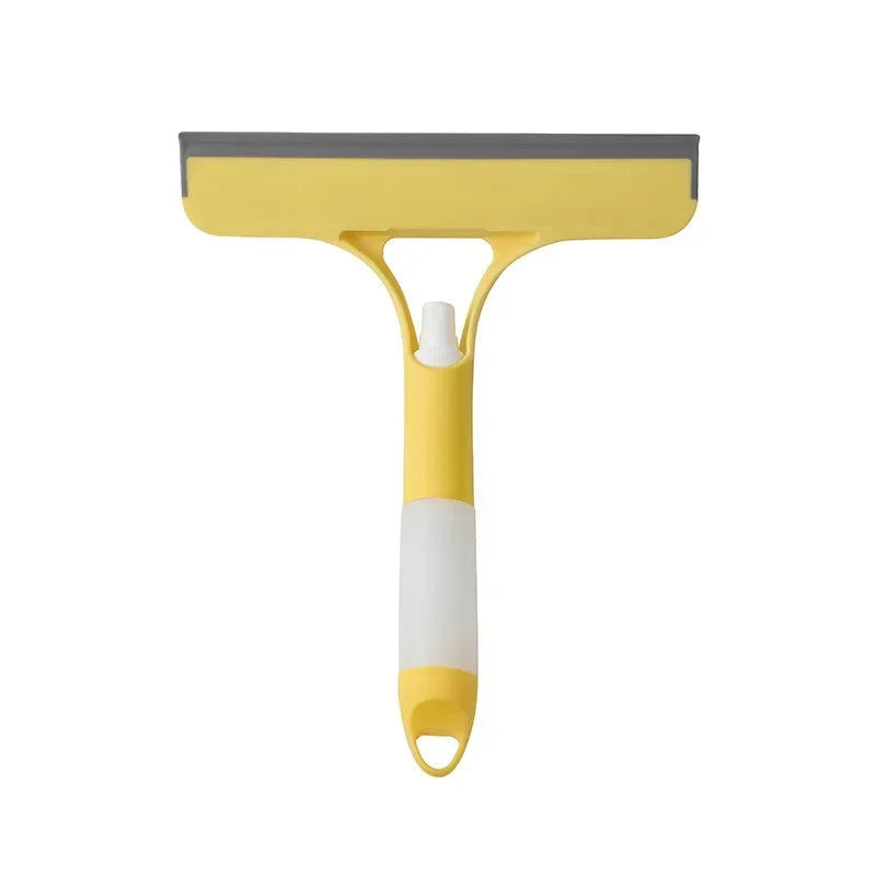 A yellow and gray 3-in-1 multi-function window cleaning tool set with a handle and a flat cleaning blade.