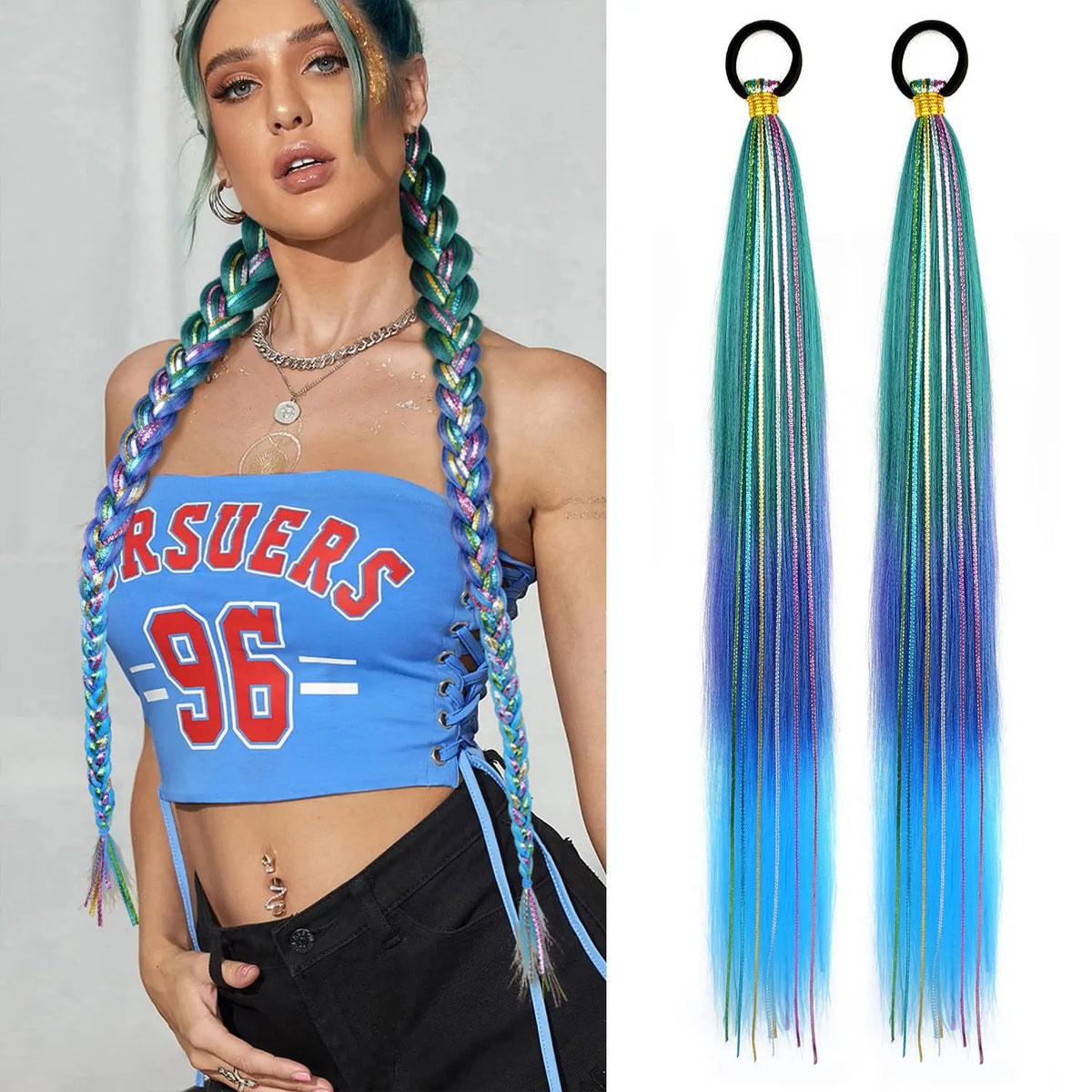 Long Straight Ombre Ponytail Extension