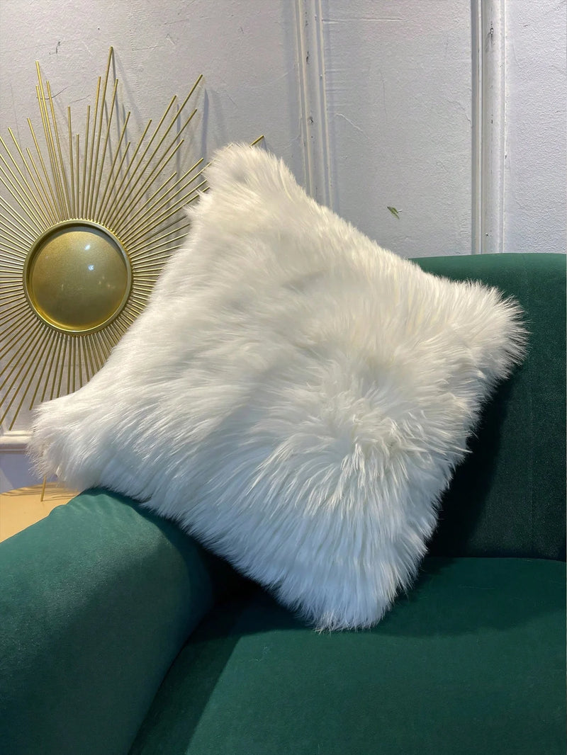 Funda de Cojín de Peluche Sintético de Lujo