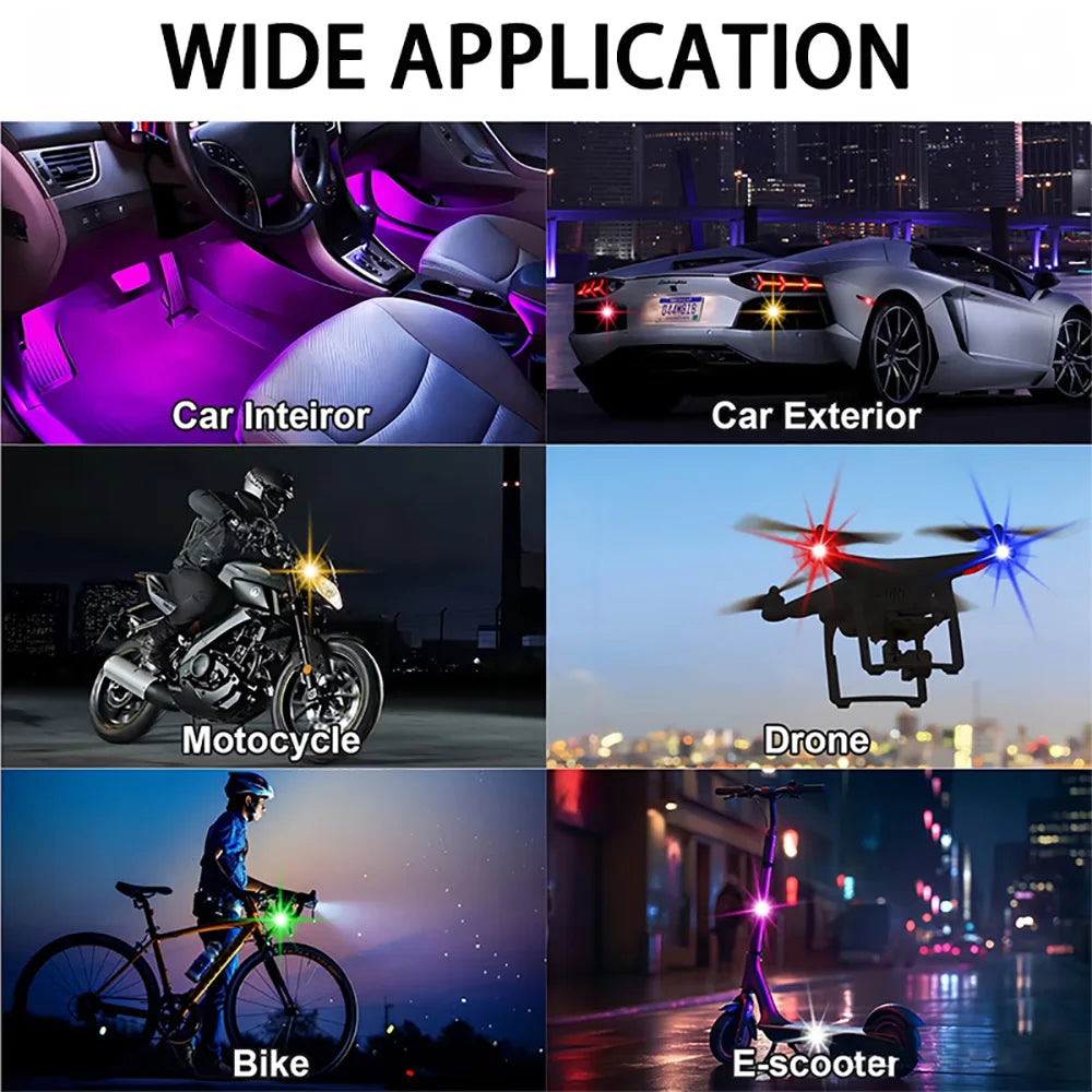 Rechargeable RGB Car Atmosphere Light with Remote