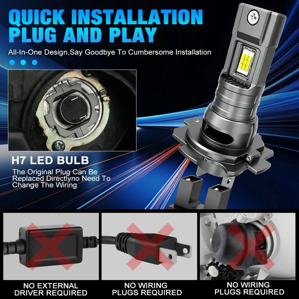 Canbus H4 LED Headlight Bulbs with 6000K White Beam