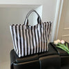 Striped PVC Waterproof Tote Bag for Everyday Use