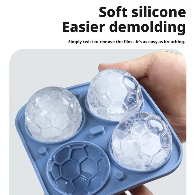 3D Soccer Ball Silicone Ice Cube Tray