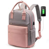 Women's Nylon Waterproof Casual Backpack with USB Port, Fits 15.6 Inch Laptop